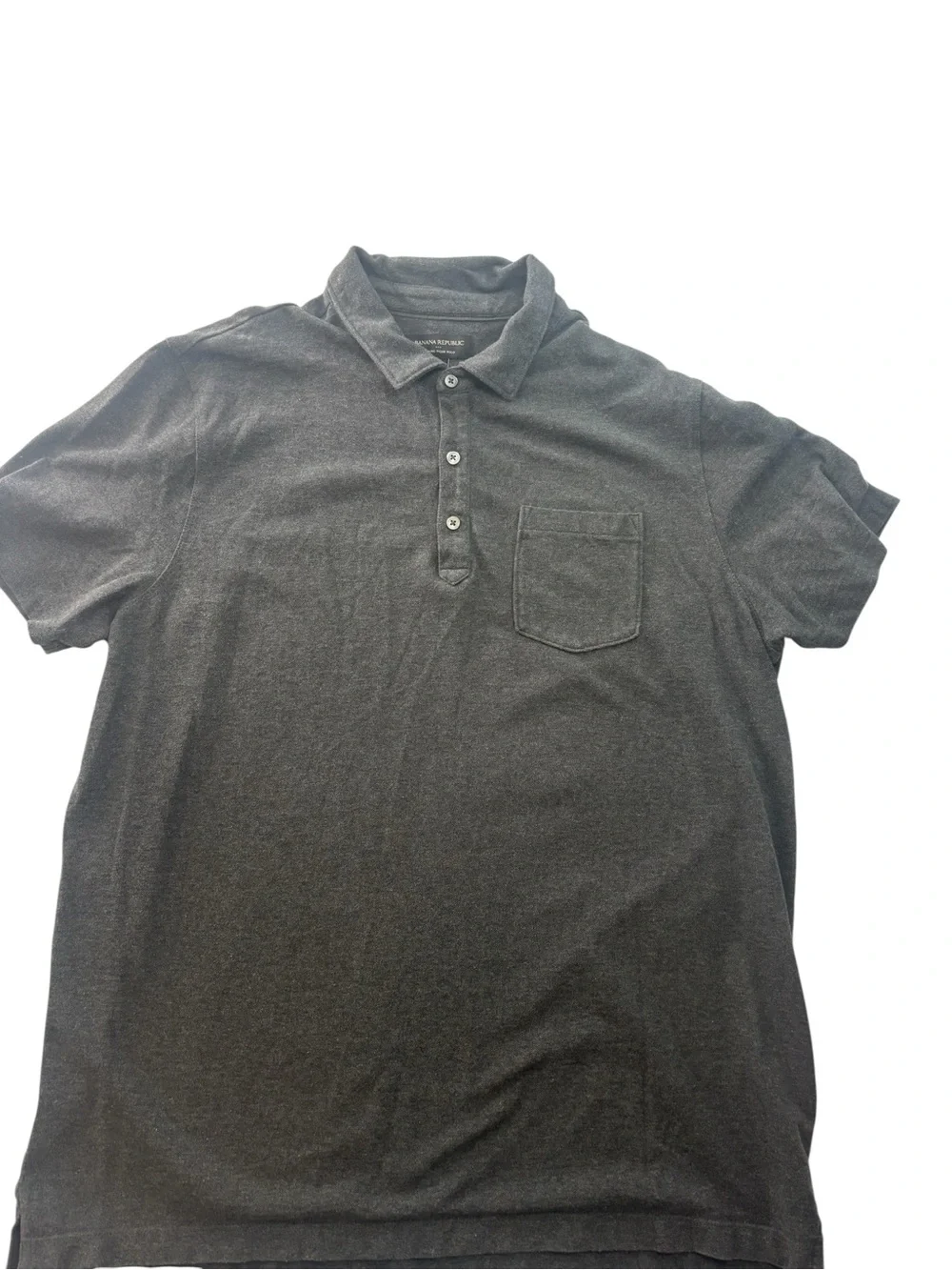 Banana Republic Men's Charcoal Wicking Pique Polo Short Sleeve Mens Size XL